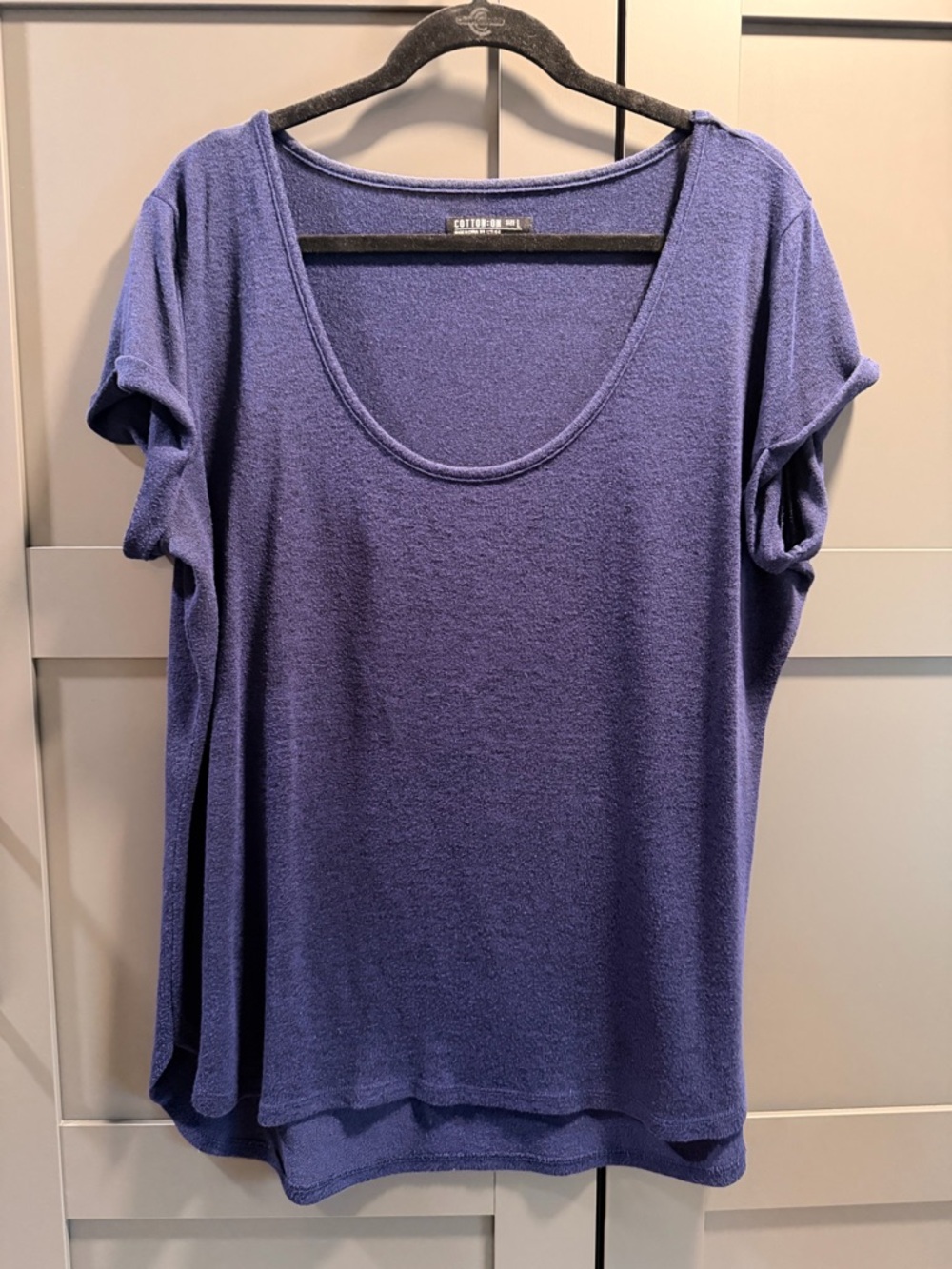 Cotton On Relaxed Scoop Neck Short Sleeve Top - Purple